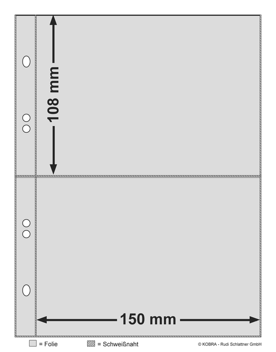 Kleine Ersatzblätter aus Hartfolie für ETB und Postkarten